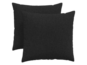 Lot de 2 coussins de canapé, coussins décoratifs tissu noir 45 x 45 cm cf58912