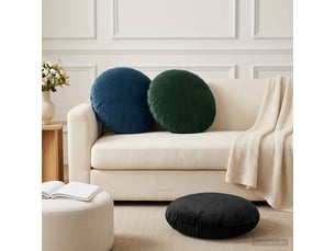 Lot de 2 coussins avec oreiller, coussins décoratifs heerlen bleu velours cf50431