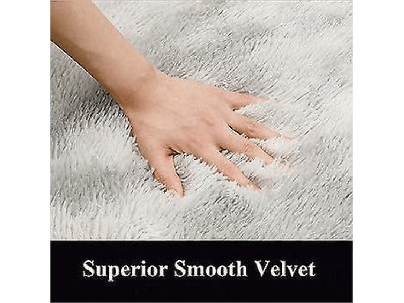  Tapis de maison en laine de soie, dégradé d'épaisseur 80x160cm, teinture par nouage à l'eau gris argente, pour salon et chambre à coucher PA308030 - Conforama C