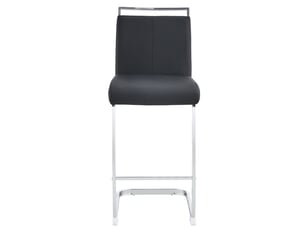 Lot de 2 tabourets de bar cantilever 33 x 46,5 x 96,5 cm - assise en cuir pu et structure métal argenté - noir