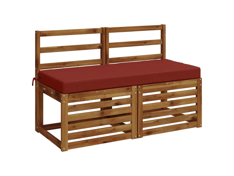 Lot de 2 coussins de banc, coussins d'assise soest 100 % polyester rouge cf57408 - Conforama C