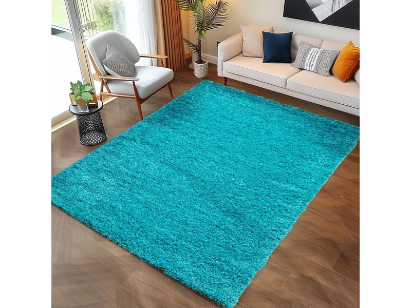 Shaggy - tapis uni à poils longs - turquoise 200 x 290 cm LIFE2002901500TURKIS - Conforama B