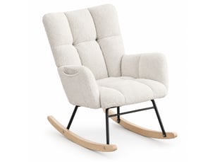 Fauteuil fixe MODENVIE  Tissu bouclette blanc vendu A l'unité