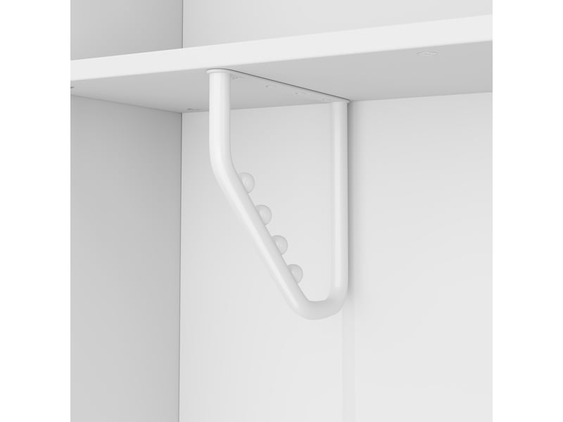  Armoire de chambre moderne blanche 120x50x200 cm avec 4 tiroirs et portes en verre  - Conforama R