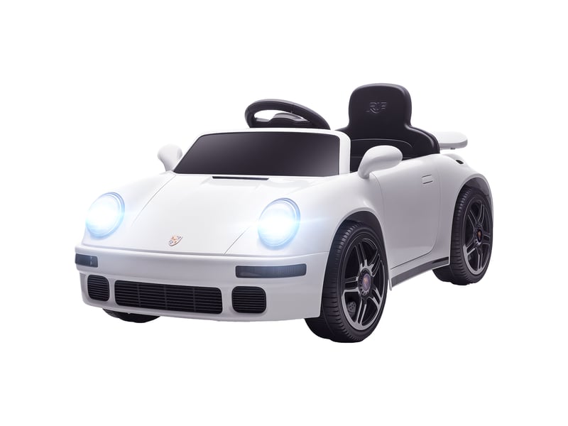  Voiture électrique enfants, véhicule électrique 12v, télécommande 2,4g, phares, musique, klaxon, 103 x 55 x 44 cm, blanc  - Conforama B