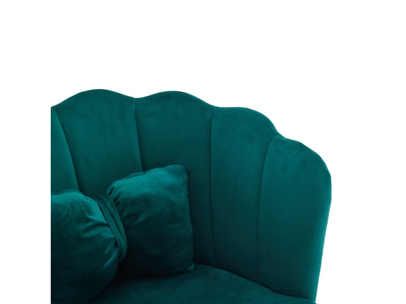  Lot de 2 chaises velours à dossier fleuri, pieds en métal doré, coussins papillon – salon ou salle à manger  - Conforama E