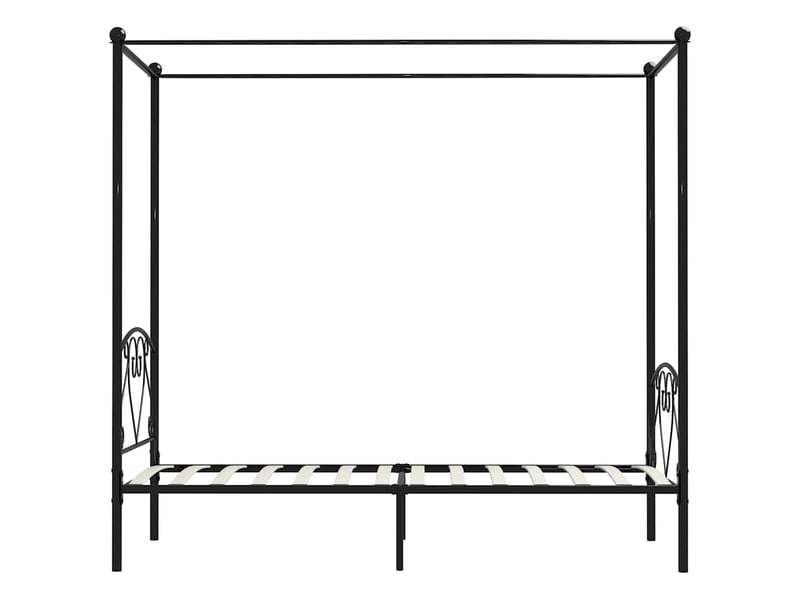  Lit double- lit adulte -  cadre de lit à baldaquin sans matelas noir métal 120x200 cm  - Conforama C
