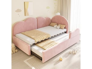 Lit gigogne 90x200 cm <strong>DZMDIP</strong> <strong></strong> coloris rose