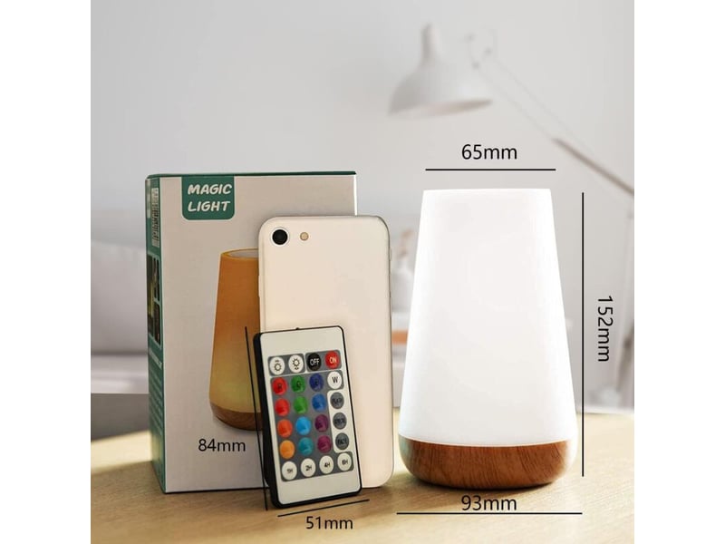  Veilleuse led tactile et télécommande, rechargeable avec luminosité réglable pour chambre – rw  - Conforama E