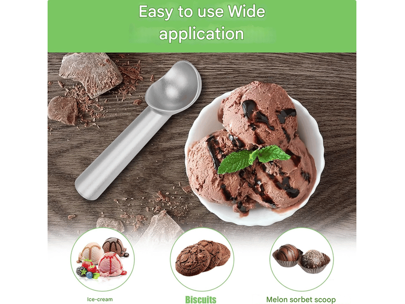  Cuillère à glace antiadhésive antigel, aluminium professionnel, conception robuste, facile à nettoyer, convient pour la crème glacée  - Conforama E