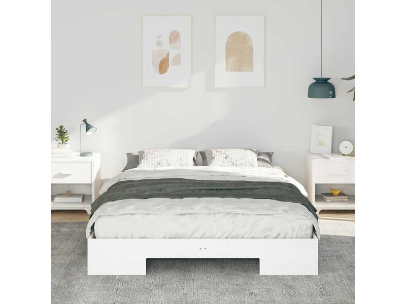  Lit double- lit adulte -  cadre de lit blanc 160 x 200 cm  - Conforama B