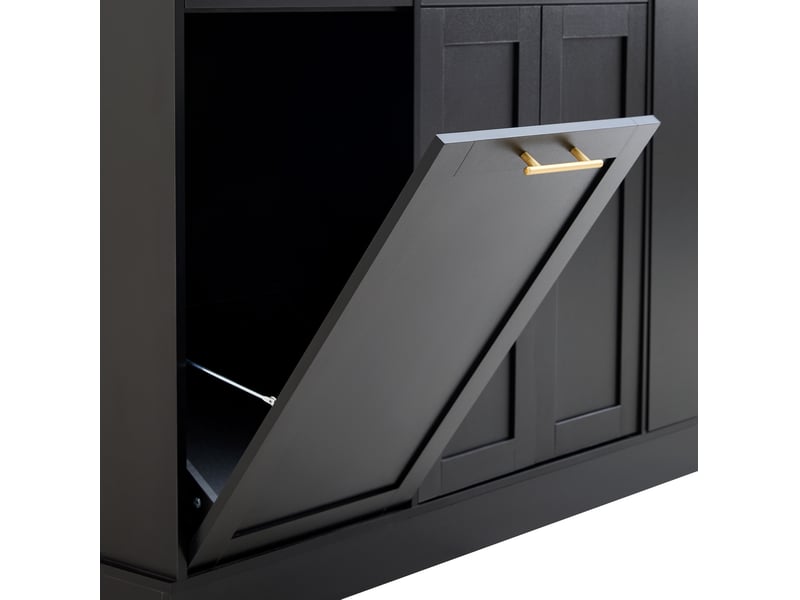 Îlot de cuisine avec plateau rabattable 120x70x91,5 cm noir et naturel - Conforama R