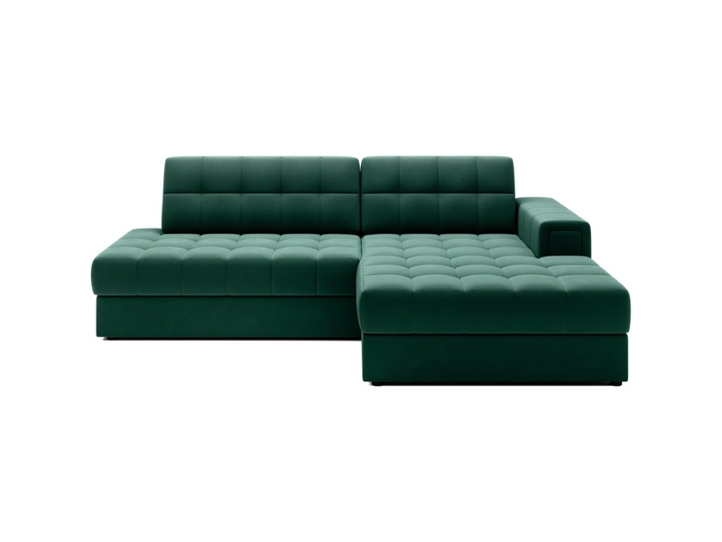  Canapé d'angle convertible cubito vert 240 cm avec coffre et couchage  - Conforama A