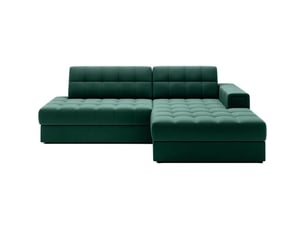Canapé d'angle convertible cubito vert 240 cm avec coffre et couchage
