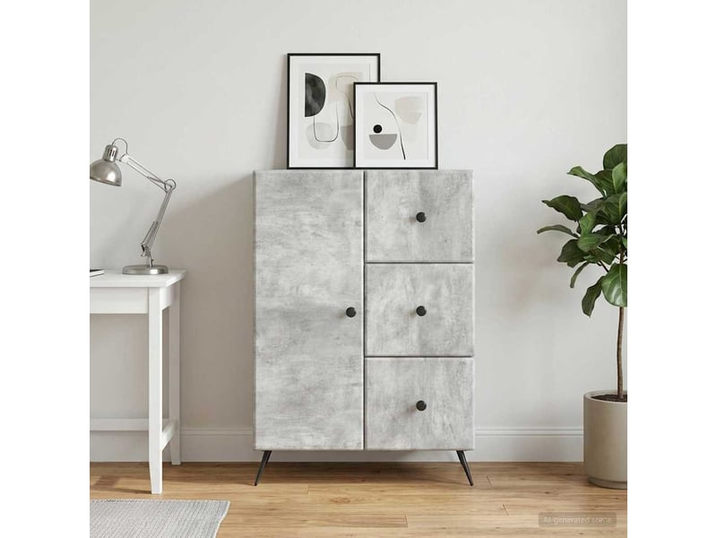 Buffet - bahut - meuble de rangement gris béton 66 x 34,5 x 90 cm bois d'ingénierie - Conforama B