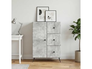 Buffet - bahut - meuble de rangement gris béton 66 x 34,5 x 90 cm bois d'ingénierie