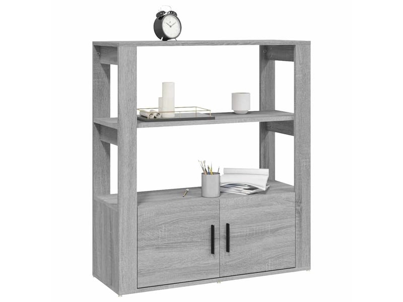  Buffet - bahut - meuble de rangement sonoma gris 80x30x90 cm bois d'ingénierie  - Conforama E