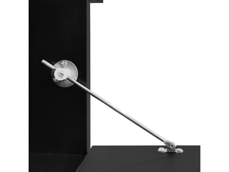 Ensemble meuble tv et table basse noir brillant avec éclairage led bluetooth, meuble mural 181 cm et table avec tiroir - Conforama W