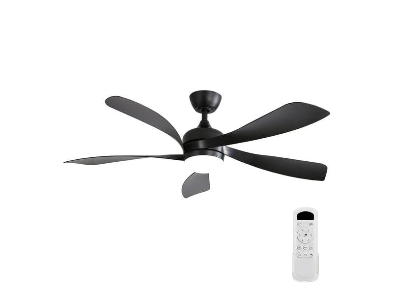 Brasseur d'air plafonnier led 132 cm – noir – 3 températures, 6 vitesses, télécommande - Conforama A