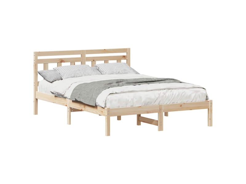  Lit double- lit adulte -  cadre de lit marron 120 x 200 cm pin massif  - Conforama A