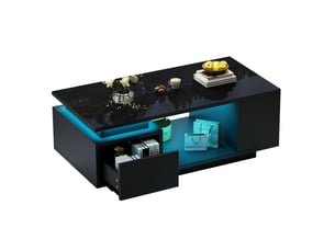 Table basse rectangulaire coloris noir   - 50 cmx100 cm