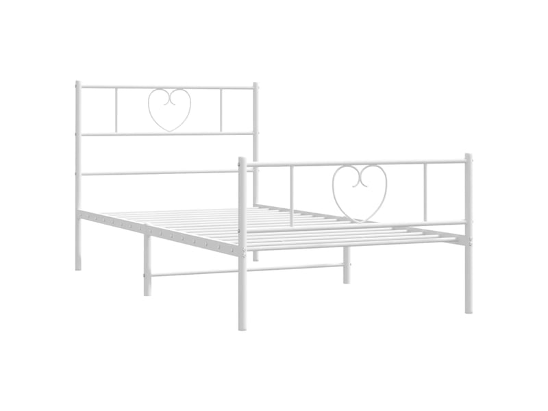 Lit simple- lit adulte - cadre de lit métal sans matelas avec pied de lit blanc 90x190cm - Conforama D