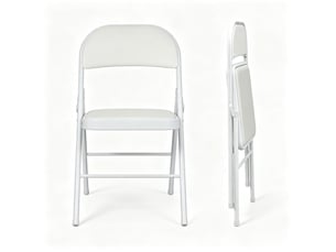 Lot de 2 chaises de salle à manger pliantes en acier, blanches