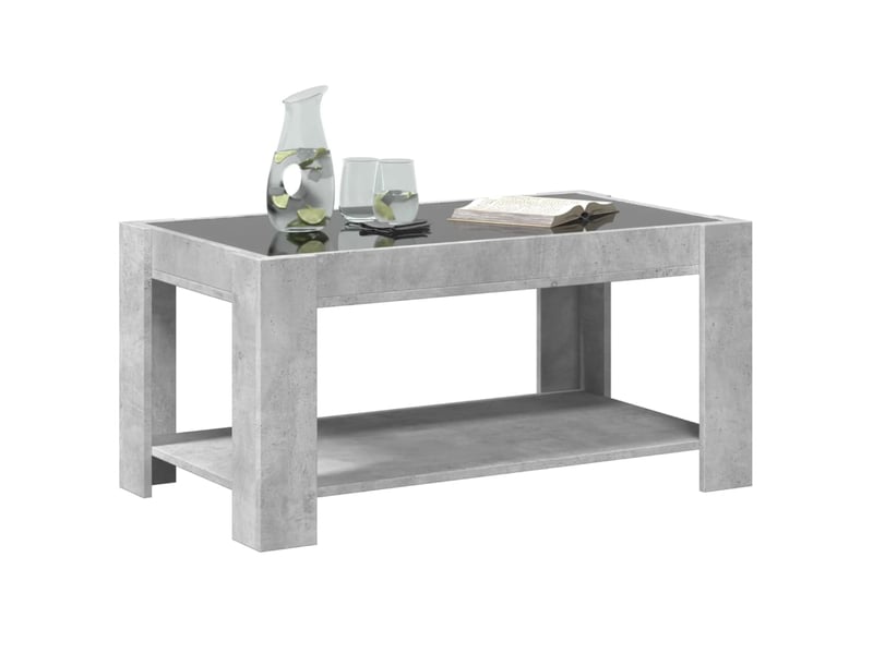  Table basse - table de salon - table à thé avec led gris béton 93x53x45 cm bois d'ingénierie  - Conforama E