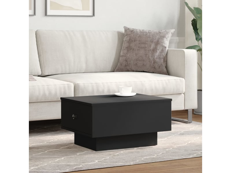  Table basse - table de salon - table à thé noir 60x45x31 cm bois d'ingénierie  - Conforama C