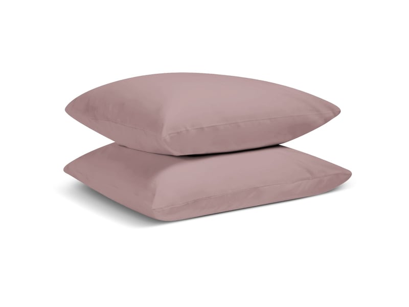  Lot de 2 taies d'oreiller unies 50x75cm percale lilas Fabriqué en France - Conforama C