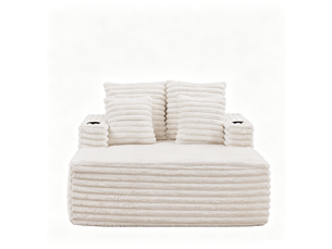 Canapé droit fixe <strong>VVBV</strong> <strong></strong> 2 places Tissu blanc
