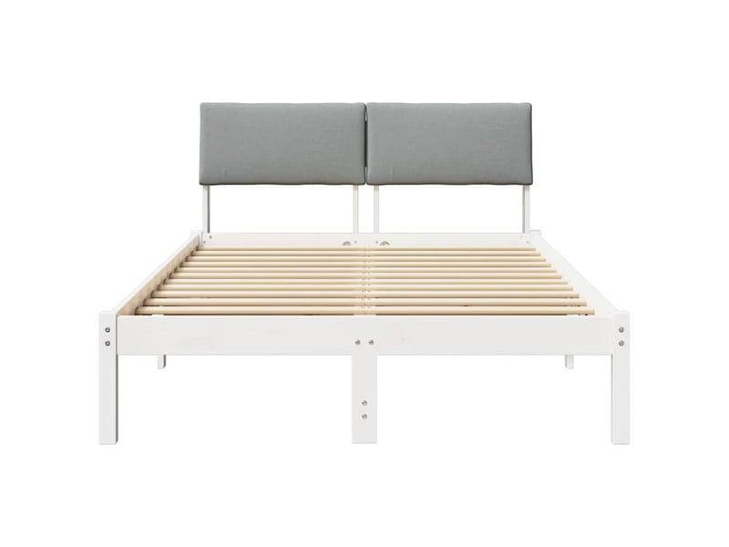  Lit double- lit adulte -  cadre de lit avec tête de lit blanc et gris clair 120 x 190 cm  - Conforama D