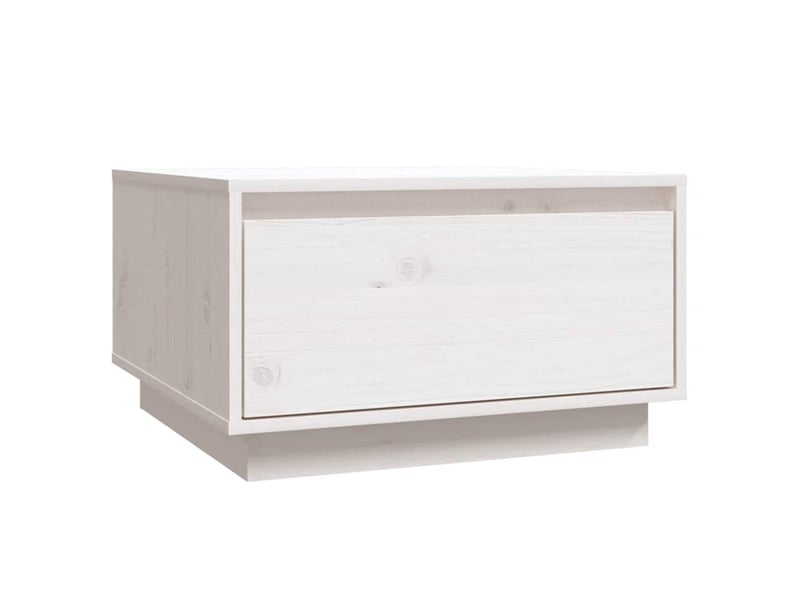  Table basse | table d'appoint salon blanc 55x56x32 cm bois massif de pin  - Conforama A