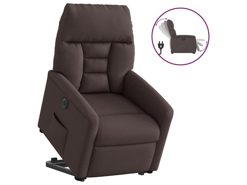  Vidaxl fauteuil inclinable électrique marron foncé tissu  - Conforama A