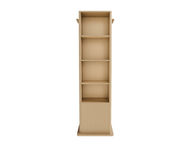  Armoire à bijoux pivotante 360° avec miroir, rangement 4-en-1, effet chêne  - Conforama A