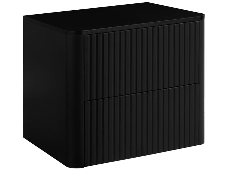  Plan de travail linea 60 cm noir mat pour meuble de salle de bain avec angles arrondis  - Conforama R