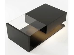 Table basse rectangulaire coloris noir URBAN MEUBLE  - 105 cmx105 cm