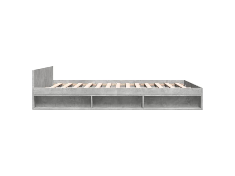  Lit double- lit adulte -  cadre de lit avec tiroirs sans matelas gris béton 120x190 cm  - Conforama D