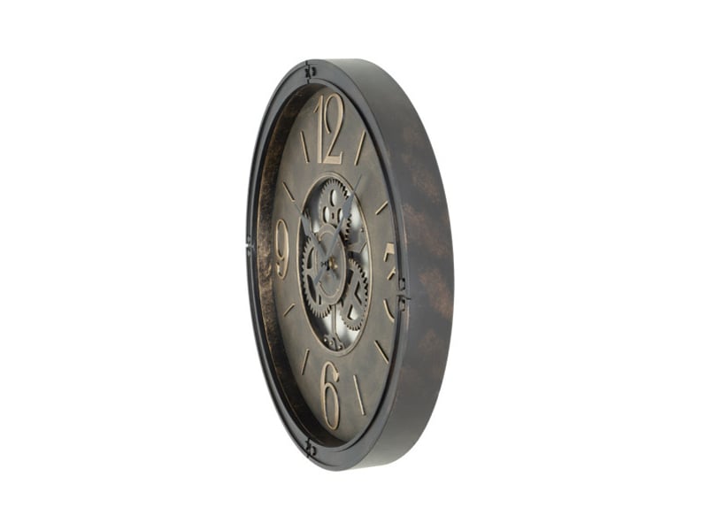  Horloge murale fabrilamp torrox 50 x 50 cm cuir engrenages mobiles 220715009 - Conforama C