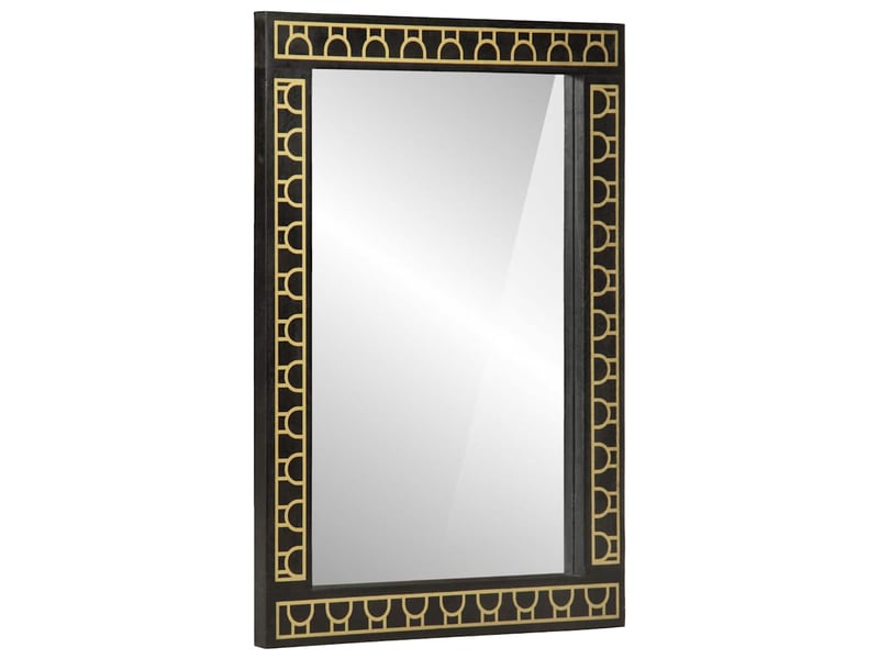  Miroir de salle de bain, miroir de toilette 50x70x2,5 cm bois de manguier massif et verre cf62480  - Conforama B