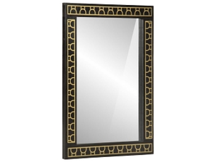 Miroir de salle de bain, miroir de toilette 50x70x2,5 cm bois de manguier massif et verre cf62480