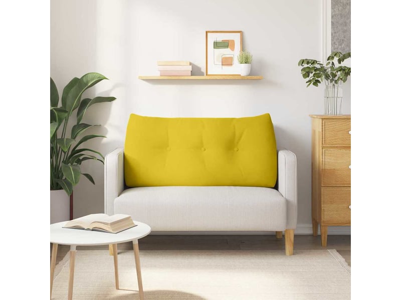 Coussin de dos, coussin de dossier jaune 120 x 24 x 50 cm velours cf54750 - Conforama D