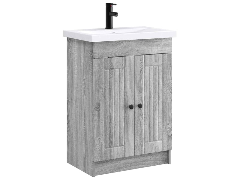 Ensemble de mobilier de salle de bain sonoma gris shl6658 - Conforama A
