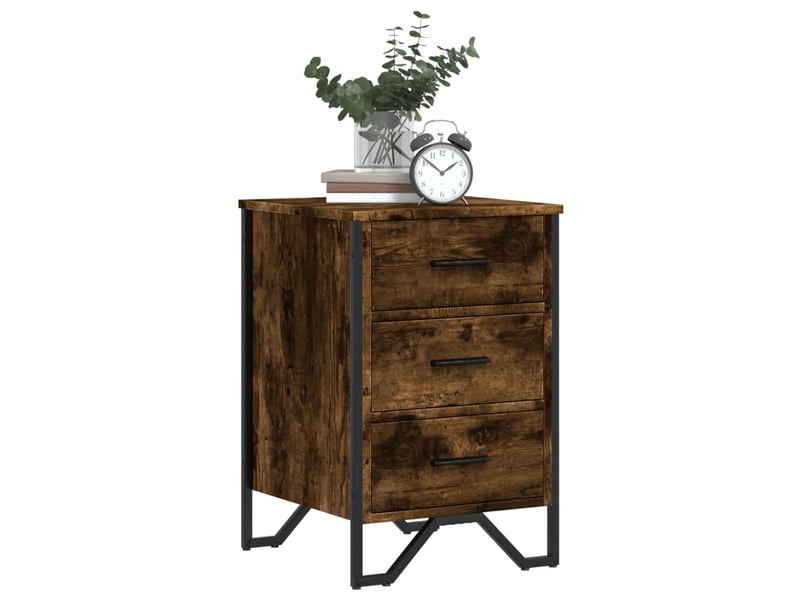  Table de chevet - cabinet de chevet - table de nuit chêne fumé 40x41x60 cm bois d'ingénierie  - Conforama C