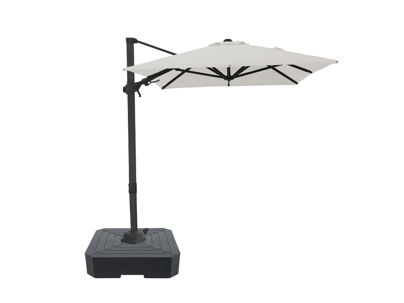 Axi nyra parasol déporté rectangulaire avec pied de parasol, 200 x 300 cm, anthracitebeige | pour le jardin terrasse avec armature thermolaquée | housse de protection inclus - Conforama A