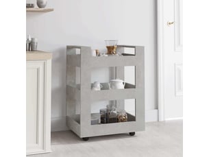 Desserte de cuisine, chariot de rangement gris béton 60x45x80 cm bois d'ingénierie shl77723