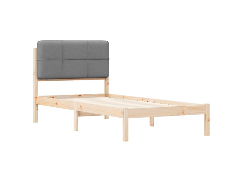 Lit simple- lit adulte - cadre de lit avec tête de lit rembourrée gris clair 80 x 200 cm - Conforama C