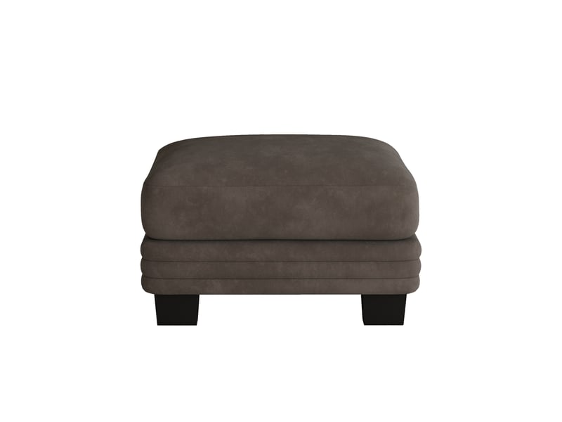  Pouf carré taupe en chenille, repose-pieds rembourré avec pieds pour salon et chambre  - Conforama A