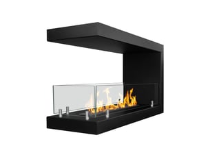 Maratea 90 - cheminée bioéthanol encastrable à trois faces 90x50x30 cm avec brûleur en acier de 1,5 litre