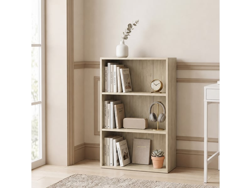  Bibliothèque cube - cube de rangement 3 compartiments - dim. 60 x 24 x 93 cm - naturel  - Conforama D
